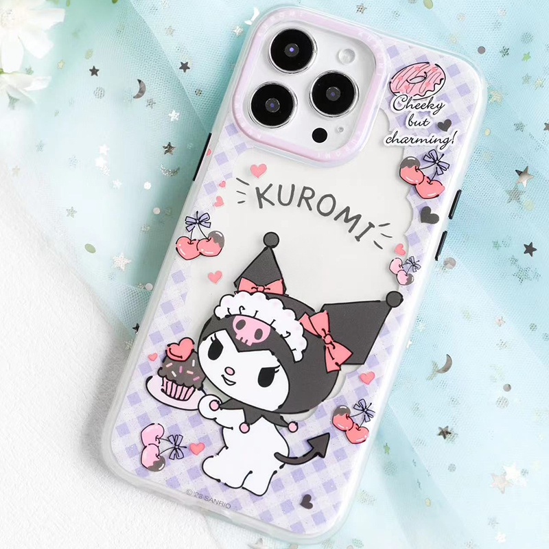 Ôp Điện Thoại Silicon Dẻo Họa Tiết Hoạt Hình sanrio kuromi Dễ Thương Chống Sốc / Dấu Vân Tay Cho iphone 15 pro max iphone 15 pro Ốp