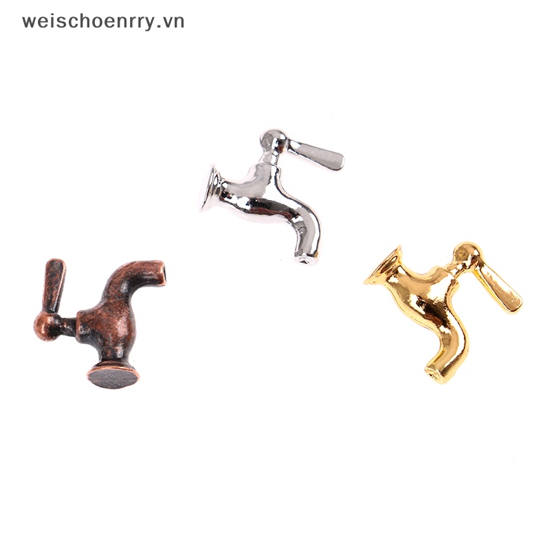 Set 4 Vòi Nước Kim Loại Mini Tỉ Lệ 1: 12 Trang Trí Nhà Búp Bê vn