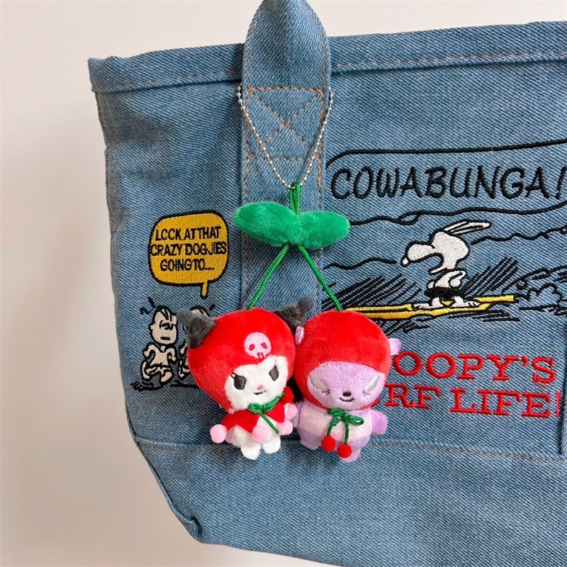 Sanrio Móc Khóa Hình Búp Bê Nhồi Bông kuromi pom pom purin Và hello kitty