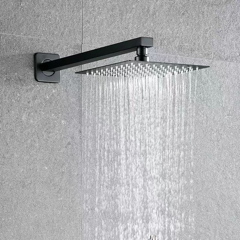 Vòi hoa sen,Bộ vòi hoa sen,Vòi hoa sen áp suất caoThanh Vòi Hoa Sen Hình Vuông / Tròn Mạ Điện Màu Đen 40 Độ Dài Tùy Chọn