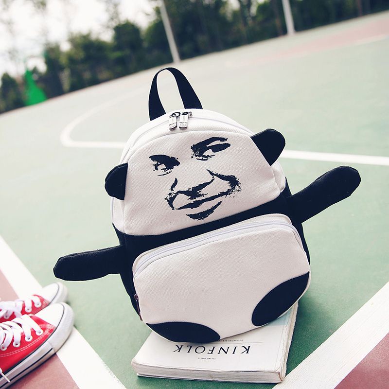 Balo y2k Runaway Ba Lô Đi Học In Hình Đầu Gấu Trúc Vui Nhộn Sáng Tạo
