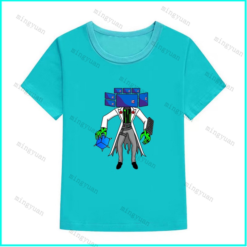 Mingyuan skibidi toilet Titanman de design 13 Áo Thun Tay Ngắn Dáng Rộng unisex