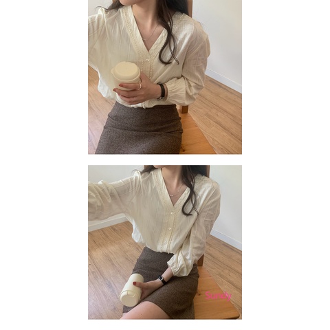 Áo Sơ Mi Tay Dài Cổ Chữ v Thời Trang Cho Nữ