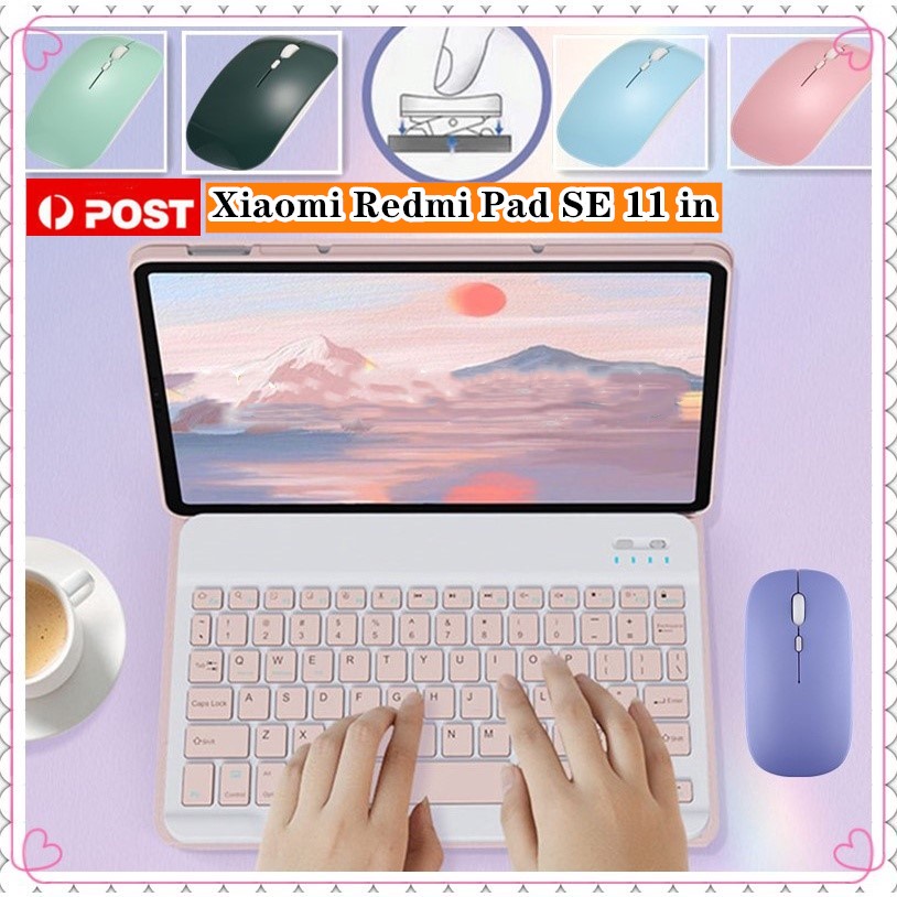 Bao Da Máy Tính Bảng Kèm Bàn Phím bluetooth Không Dây Nam Châm Tháo Rời Được Cho xiaomi redmi pad se 11 inch 2023