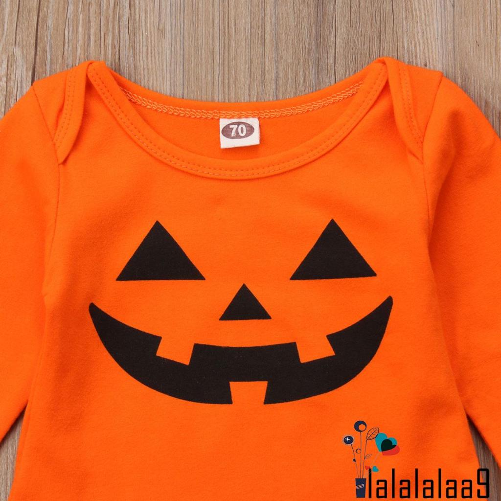 La-infant set Áo Liền Quần + Quần Dài + Nón Họa Tiết halloween Dễ Thương Cho Bé