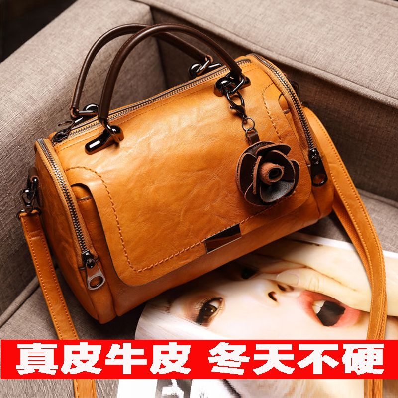 Túi Xách Da Bò Thật Phong Cách retro Thời Trang Mới 2023