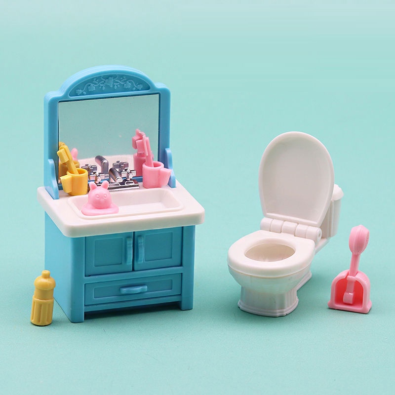 Bộ Mô Hình toilet mini Trang Trí Nhà Cửa