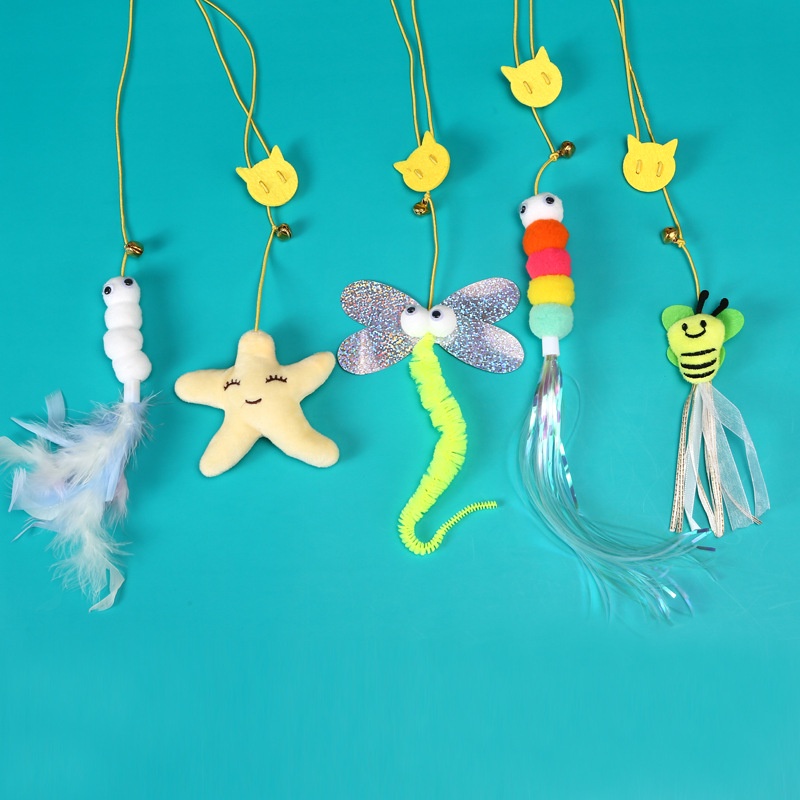 Đồ chơi cho mèo hạt cho mèo Mới Đồ Chơi Treo Cửa Hình Chuột Giả Có Lông Vũ Cho Mèo Cưng