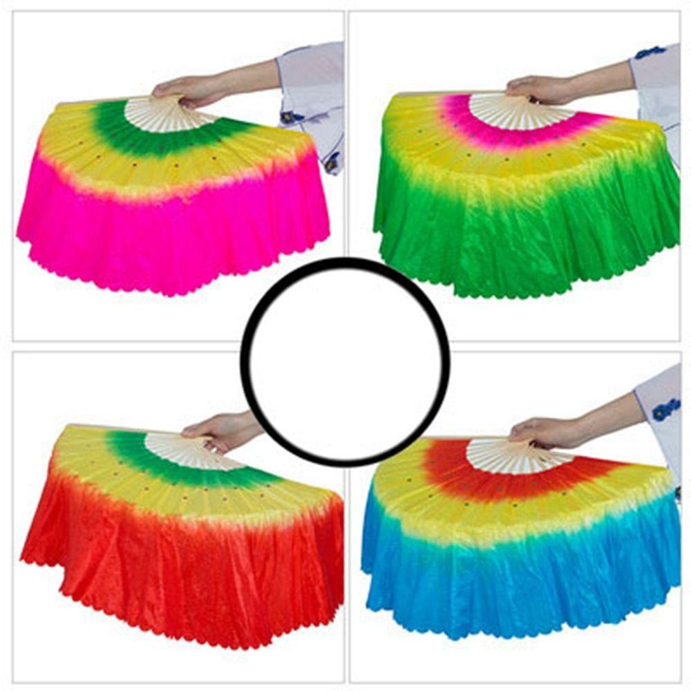 Kent1 Quạt Ngắn Bằng Tre Nhiều Màu 31cm + 20cm Phong Cách Trung Hoa