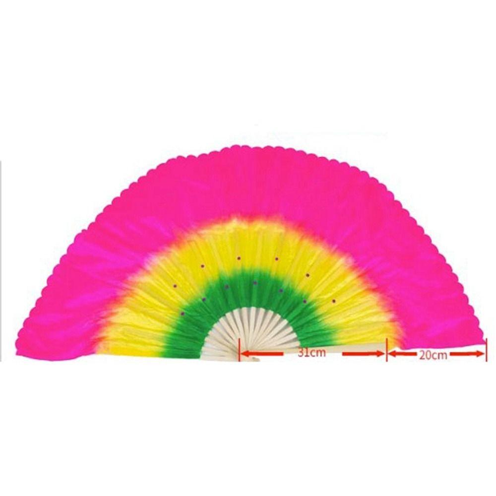Kent1 Quạt Ngắn Bằng Tre Nhiều Màu 31cm + 20cm Phong Cách Trung Hoa