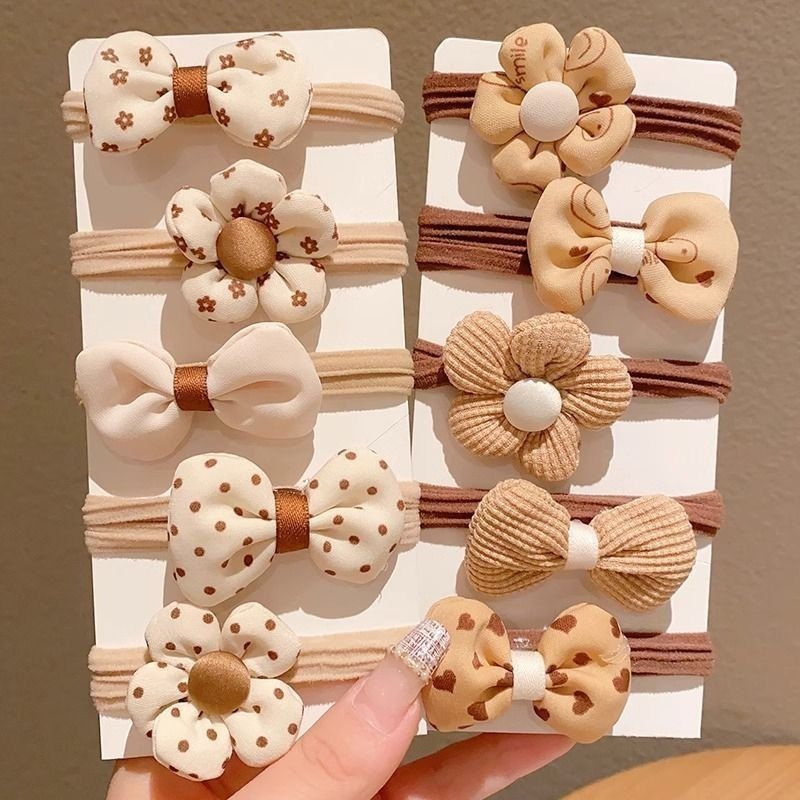Set 5 Dây Buộc Tóc Co Giãn Nhiều Màu Sắc Cho Bé Gái