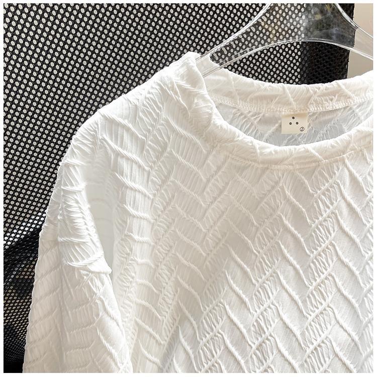 Áo Thun Tay Lỡ Dáng Rộng Vải Lụa Lạnh Thoải Mái Cho Nữ