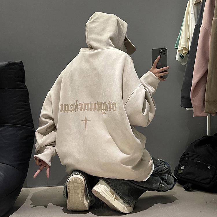 Áo Hoodie Dáng Rộng Phong Cách retro Đường Phố Mỹ Cá Tính Cho Nam