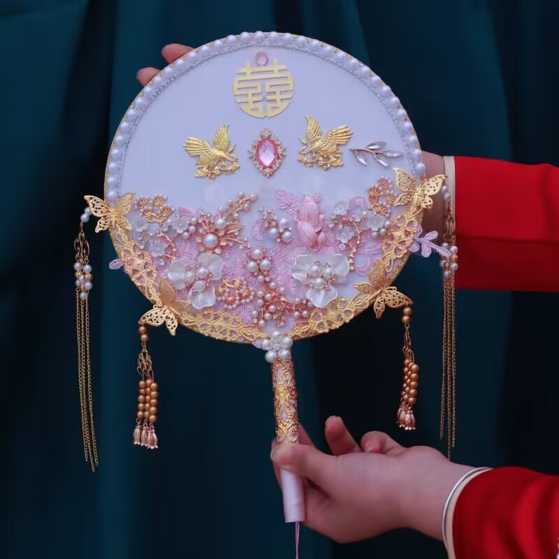 Quạt Cầm Tay handmade Phong Cách Trung Hoa Cho Đám Cưới / Sinh Nhật