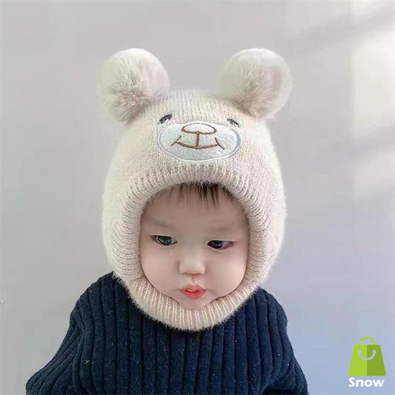 Mũ Trùm Đầu Che Mặt Dày Dặn Chống Gió Giữ Ấm Mùa Đông Bảo Vệ Cho Bé Trai Và Gái