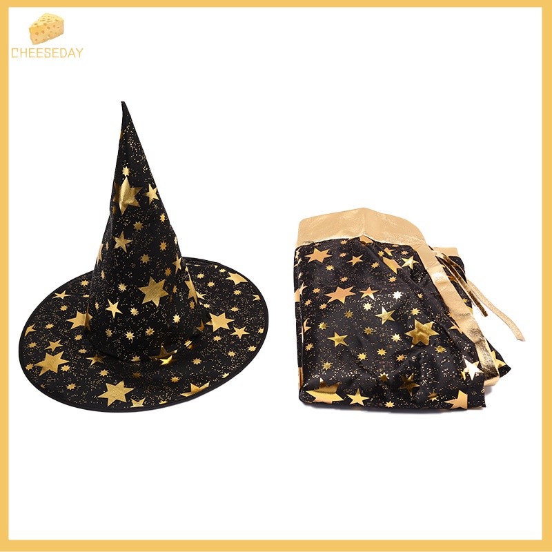 Kem cheeseday cheeseday| Set 2 Món Áo Choàng Và Nón Phù Thủy Hóa Trang halloween Cho Bé Mới