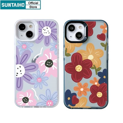 Suntaiho ốp lưng iphone Ốp Điện Thoại Silicon tpu Mềm Nhám Chống Sốc In Hình Hoa Cho iphone 15 14 13 12 11 pro max ip 7 8 plus x xs xr xs max