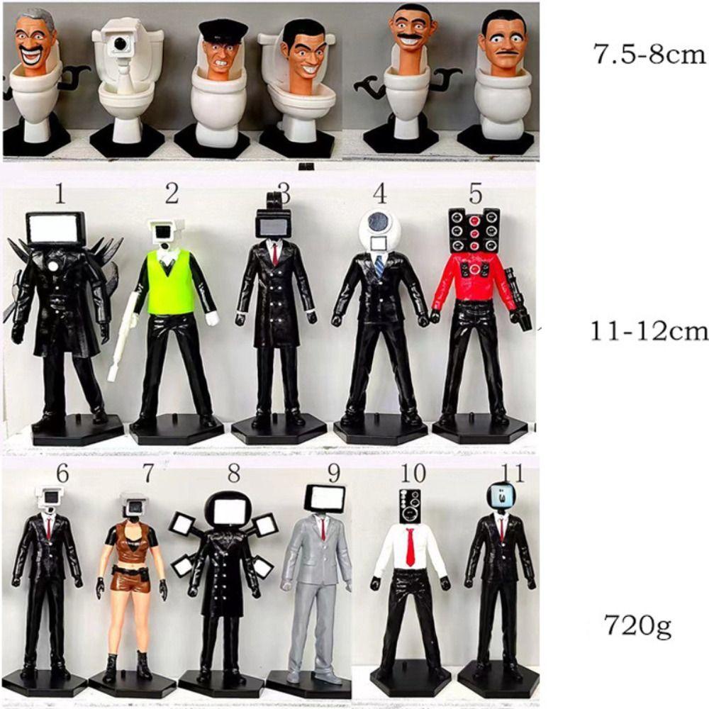 Mmluck skibidi Đồ Chơi Mô Hình toilet man Có Đế Trưng Bày
