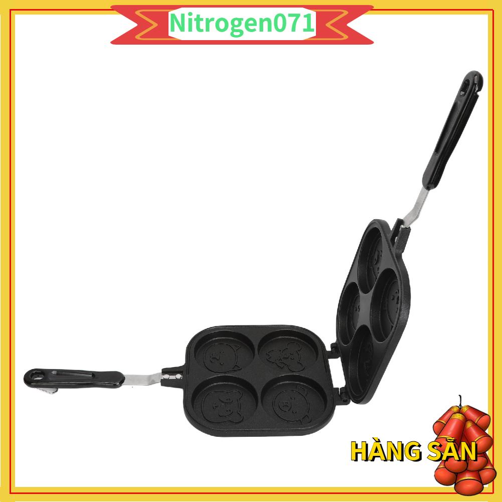 Nitrogen071 Hai Mặt Tỳ Hưu Chảo Chống Dính Hợp Kim Nhôm Đa Năng 2 Sandwich Cho Bánh Mì Trứng
