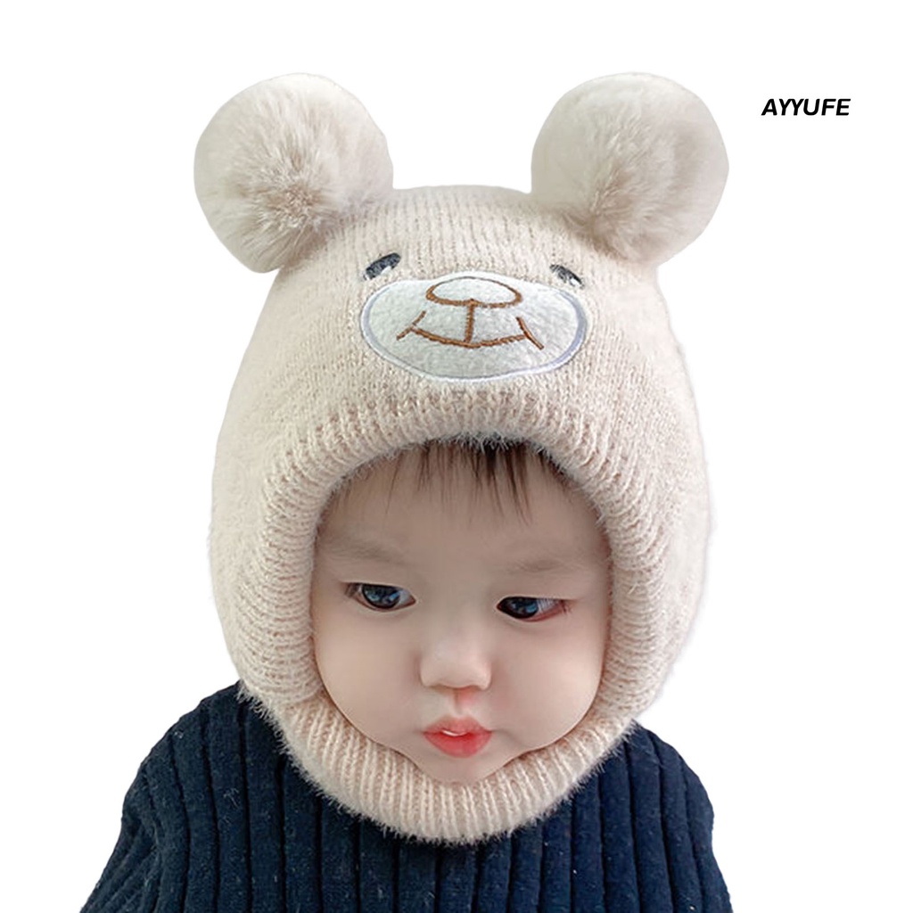 Mũ Len Trùm Đầu Đính Quả Bông Dày Dặn Màu Trơn Độ Co Giãn Cao Một Kích Thước Ấm Áp Trọng Lượng Nhẹ Trang Trí Nhà Cửa Cho Bé