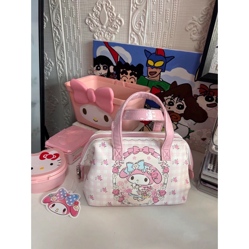 Mymelody Túi Đựng Mỹ Phẩm Xách Tay Sức Chứa Lớn Họa Tiết Hoạt Hình sanrio Cho Học Sinh