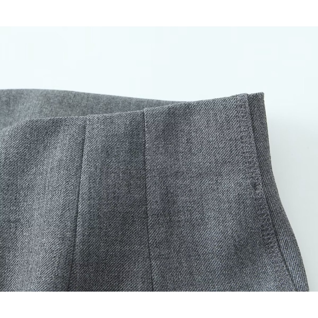 Bán Buôn Váy Xi Lanh Thẳng Màu Xám Lửng Dài Nửa Váy 7512