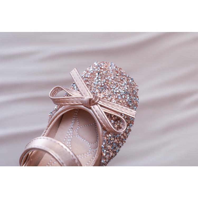 Giày Búp Bê Đế Mềm Đính Đá Xinh Xắn Theo Phong Cách 2023 Dành Cho Bé Gái