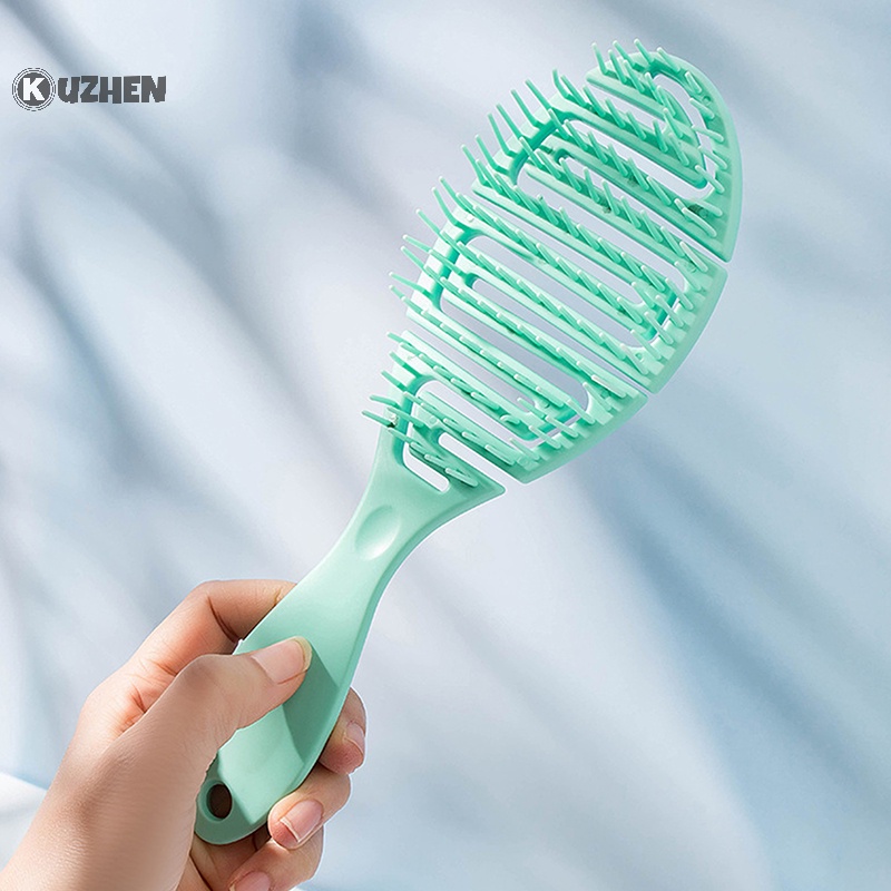 Kuzhen Lược Chải Tóc massage Da Đầu Khô Và Ướt Tạo Kiểu Tóc Xoăn Nhanh Chóng