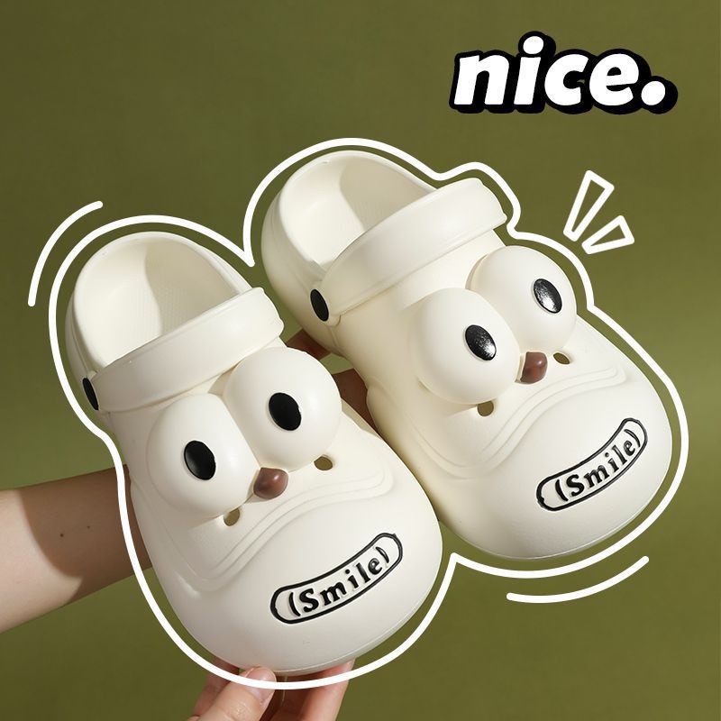 Dép Sandal Đục Lỗ Đế Dày Chống Trượt Hình Đôi Mắt To Dễ Thương Thời Trang Mùa Hè Dành Cho Trẻ Em