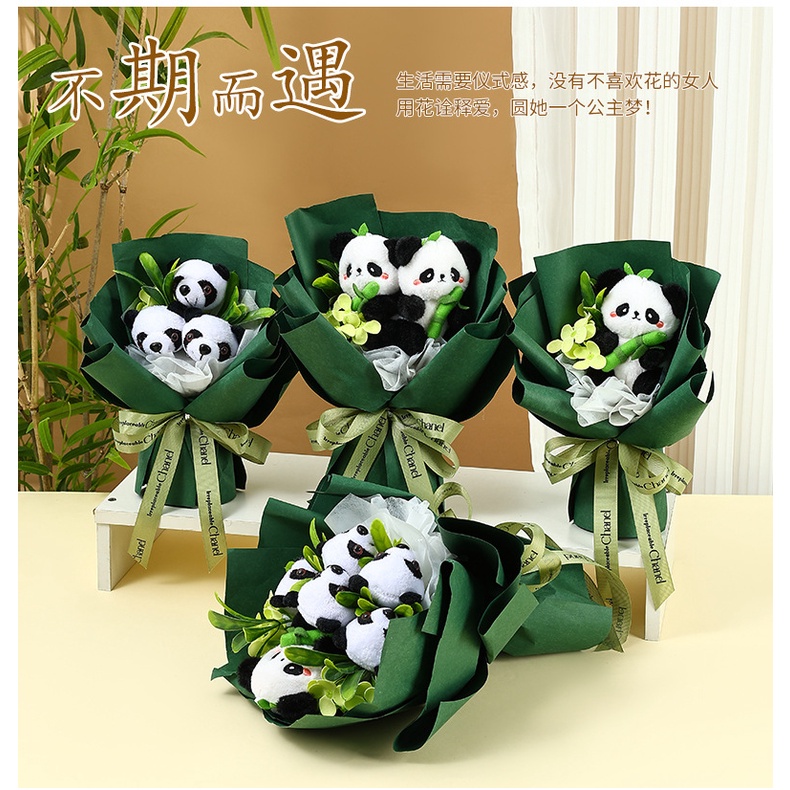 Bó Hoa Dâu Tây Gấu Trúc Hoạt Hình Dễ Thương Dùng Làm Quà Tặng Cho Bạn Gái