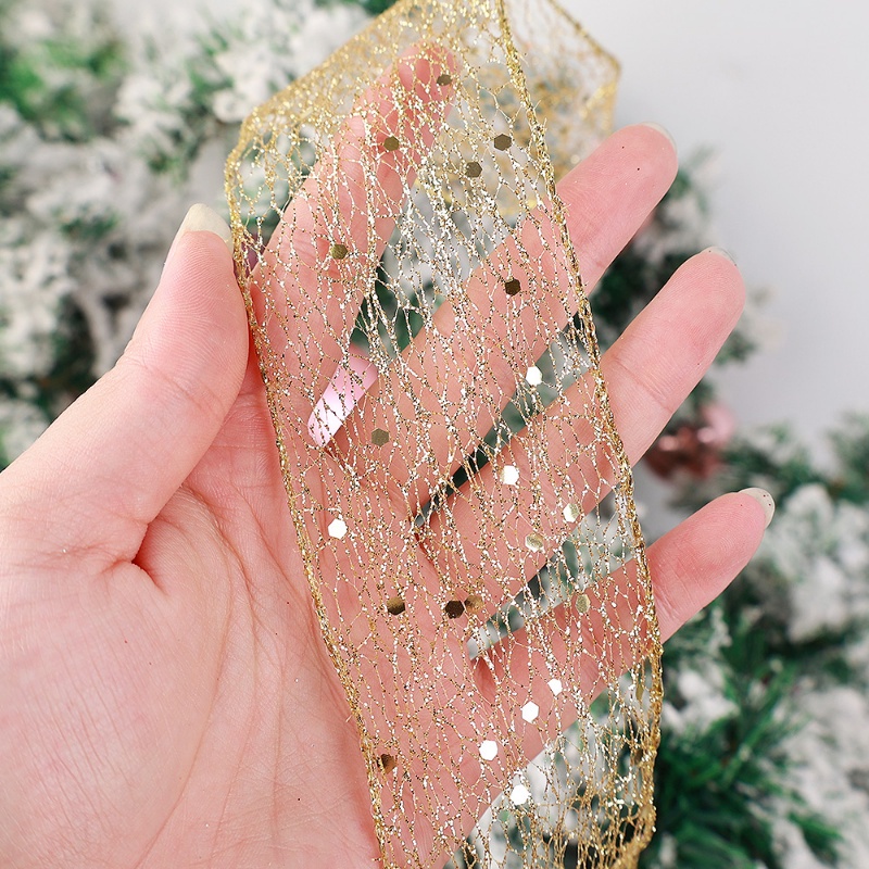 Cuộn Dây Ruy Băng Lưới 2m Trang Trí Cây Thông Giáng Sinh