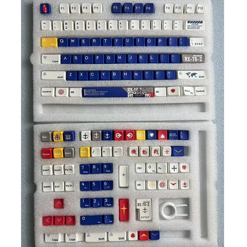 GUNDAM Keycaps SDA Profile Mobile Suit Anime PBT Dye Sub Bàn Phím Cơ Keycap