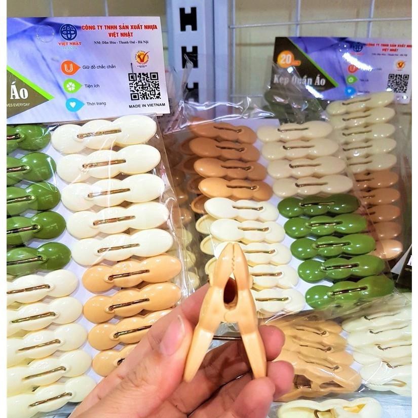 Set 20 chiếc kẹp phơi đồ nhựa Việt Nhật | Kẹp quần áo yenthanh.store