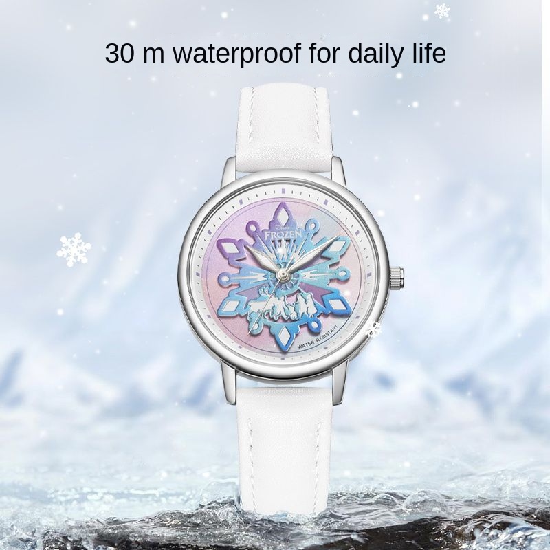 Disney Đồng Hồ quartz Chống Thấm Nước Hình frozen Cho Nữ Twen girls