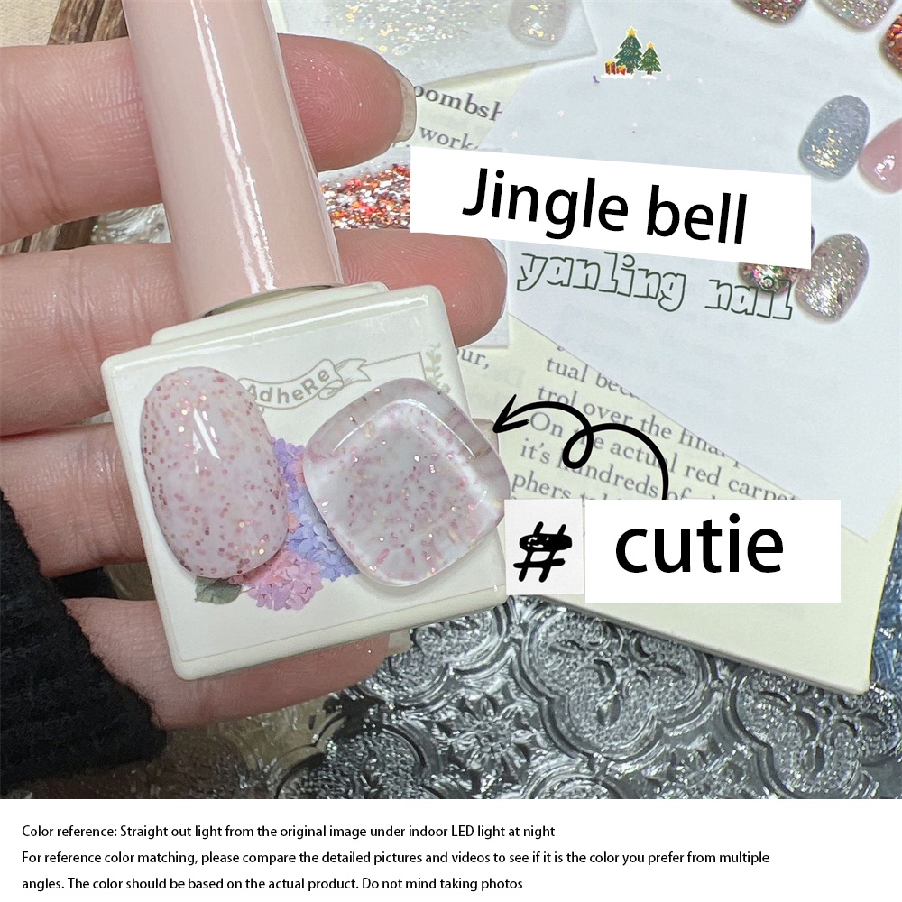 CYREAL Jingle Bells Series Edelweiss Ngày Lễ Giáng Sinh Làm Móng Xanh Lấp Lánh Sequin Sơn Móng Tay Keo Dán Móng Tay Móng Tay Nghệ Thuật