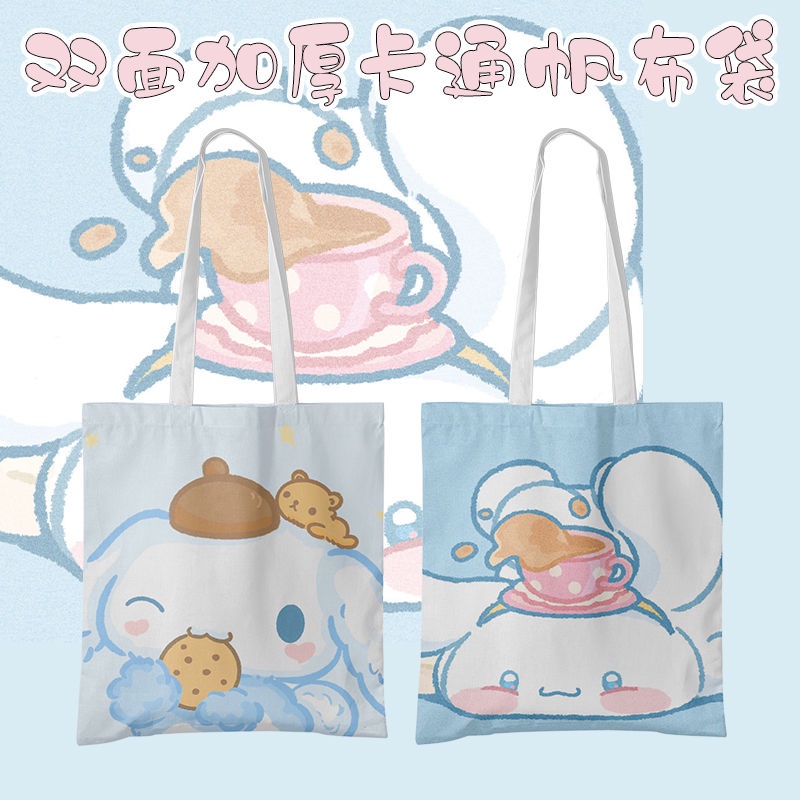 Sanrio Túi Xách Vải canvas In Hình Hoạt Hình Đáng Yêu Cho Nữ