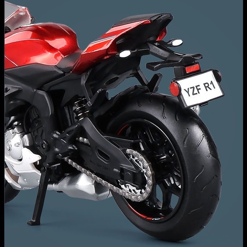 Mô Hình Xe Mô Tô Yamaha YZF-R1 Bằng Hợp Kim Tỉ Lệ 1: 12 tặng ô tô