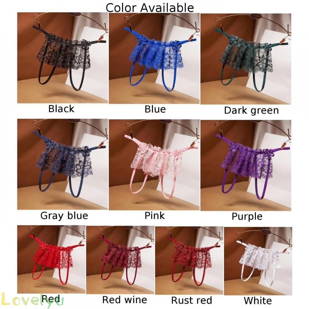 ⭐NEW ⭐Seductive Lace Lingerie G String Briefs with Open Crotch Women's Underwear