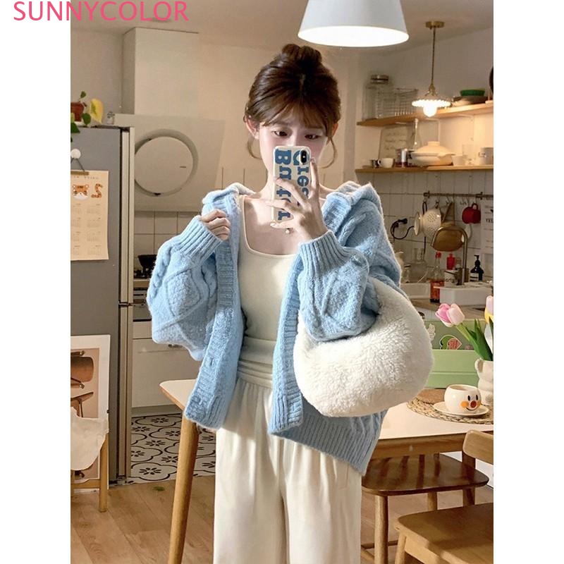 SUNNYCOLOR Áo Sơ Mi áo sơ mi nữ áo kiểu hàn quốc thông thường nhí nhảnh phong cách Fashion WXF23A0O8D 42Z231019