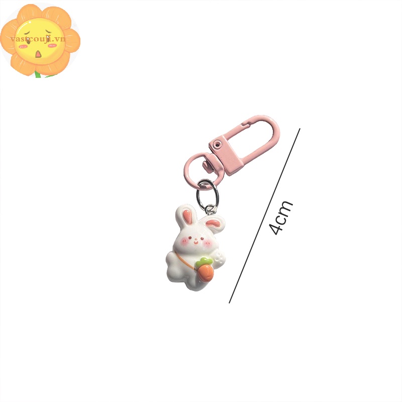 Móc Khóa Hình Thỏ / Cà Rốt / Hoa tulip Bằng Nhựa resin Dễ Thương Trang Trí Túi Xách / Xe Hơi Cho Nữ / Trẻ Em vn