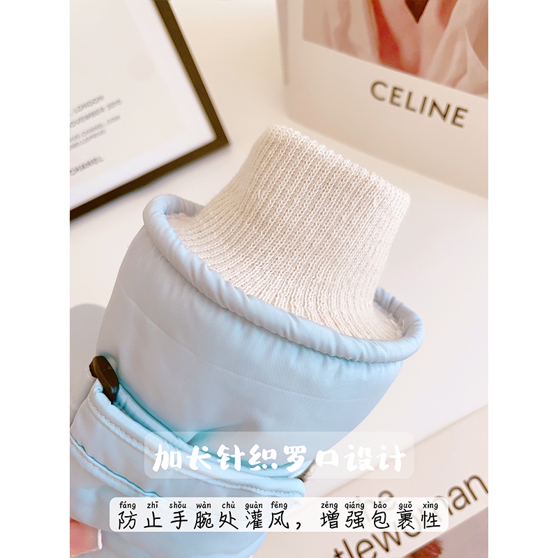 Ski Găng Tay cotton Dày Dặn Chống Gió Giữ Ấm Mùa Đông Có Thể Chạm Màn Hình Cảm Ứng