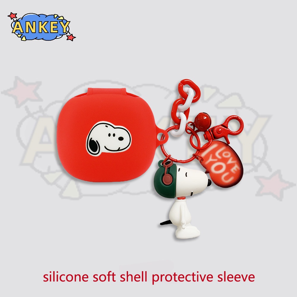 For Samsung Galaxy Buds FE / Buds 2 Pro / Buds Live Case Dog Lovely Earphone Silicone Earbuds Soft Protective Headphone Cover Headset Skin with Pendant