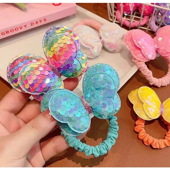 Cột tóc nơ bướm 2 lớp lấp lánh dành cho bé CT08