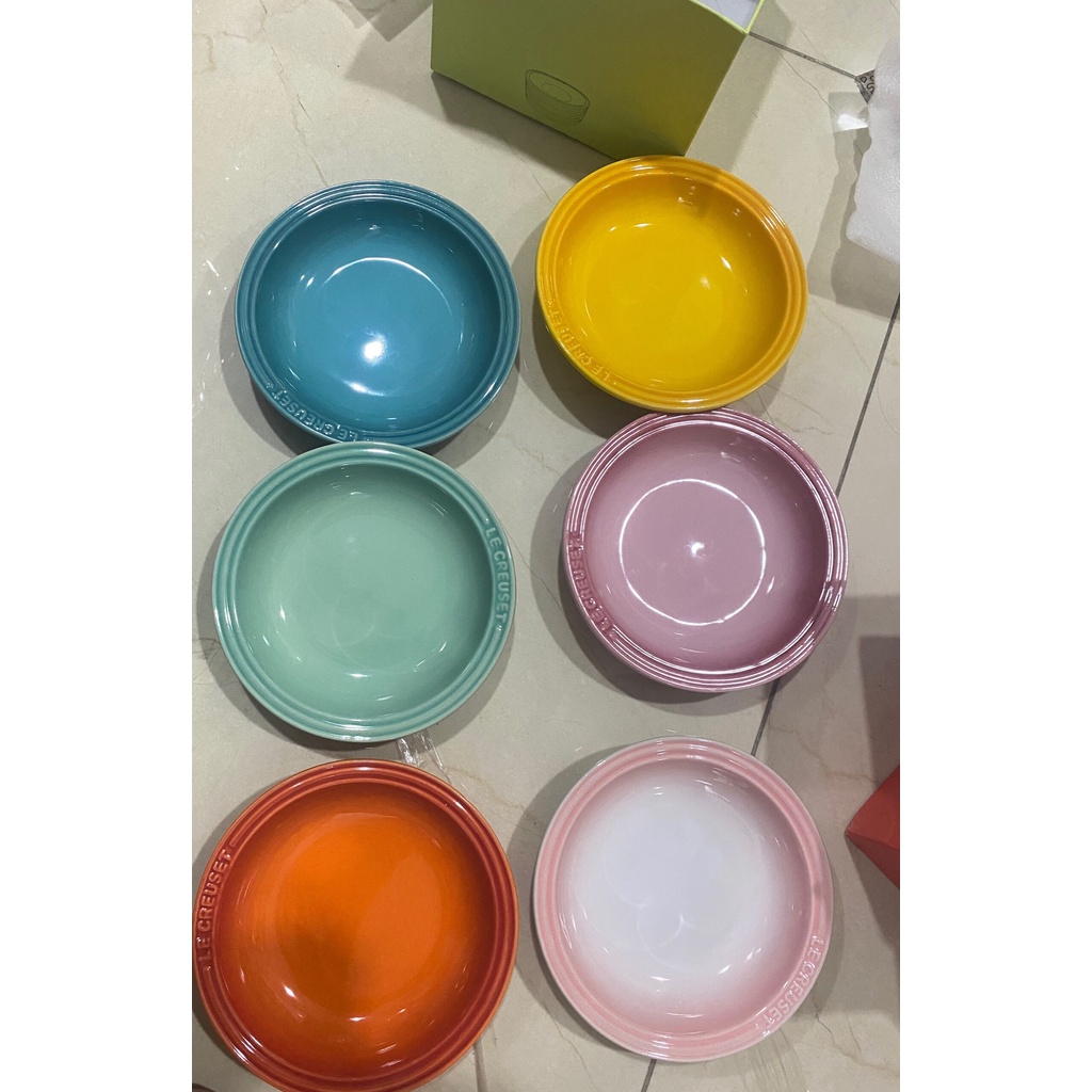 Le Creuset Đĩa 6"  hộp 6 cái - Le Creuset Mini Round Plate, Rainbow 6"