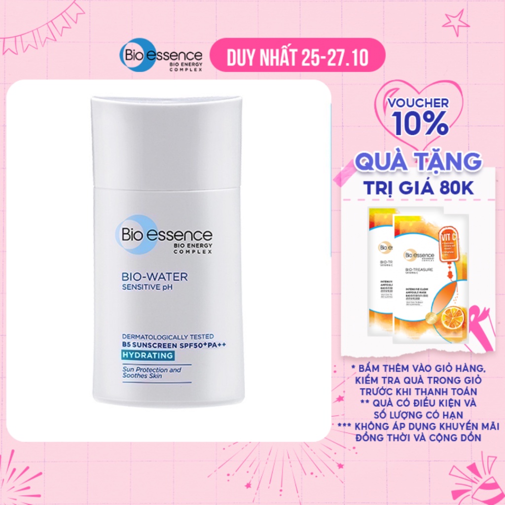 Kem chống nắng dưỡng ẩm Bio-Essence Bio-Water B5 SPF50+ PA++ 40ml
