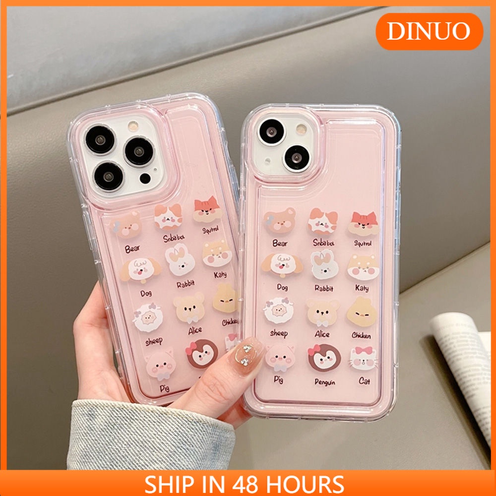 ỐP LƯNG IPHONE Ốp Điện Thoại In Hình Động Vật Màu Hồng Cho iphone15 / 14promax / 13 / 12 / 11 / xr / xs / x / xsmax / 7 / 8plus