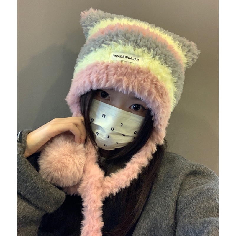 Mũ Len Dệt Kim Bảo Vệ Tai Dễ Phối Đồ Thời Trang Thu Đông 2023