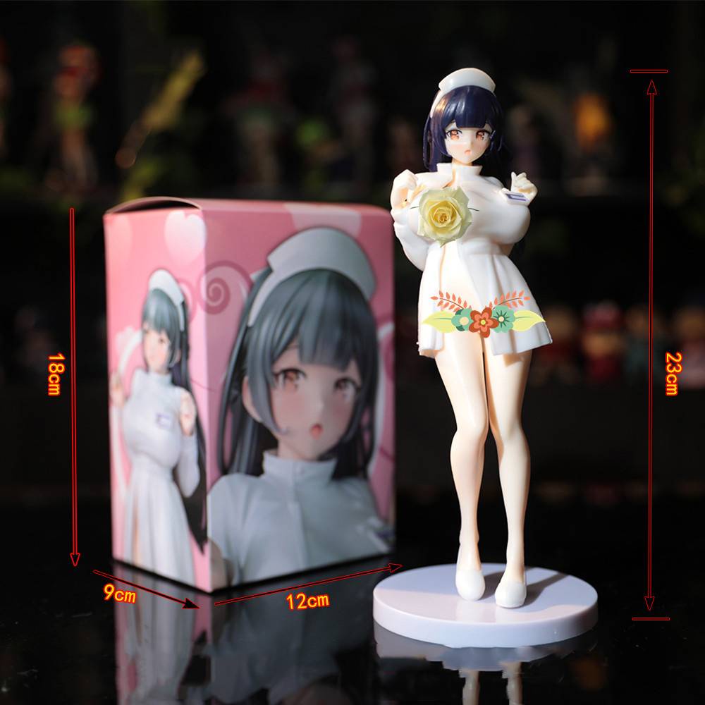 Tượng Mô Hình Nhân Vật Y Tá anime Yu Tá Liukou Mặc Đồng Phục Dễ Thương