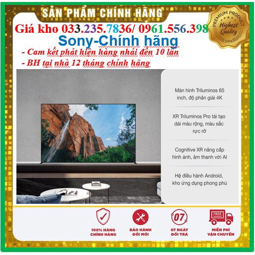 Smart Tivi Sony 65 Inch 4K UHD KD-65X85J &lt; Chính hãng BH:24 tháng tại nhà toàn quốc&gt; - Mới 100%