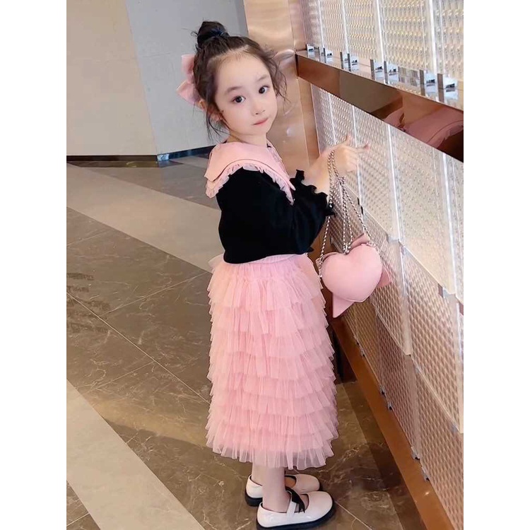 Bộ Đồ Thời Trang Mùa Xuân Tay Dài Kiểu Phương Tây Xinh Xắn Cho Bé Gái Mới